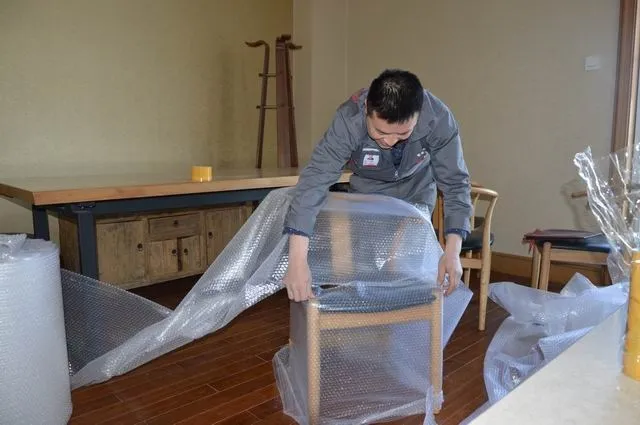 On-site evidence photo — furniture sample packing, Dongguan